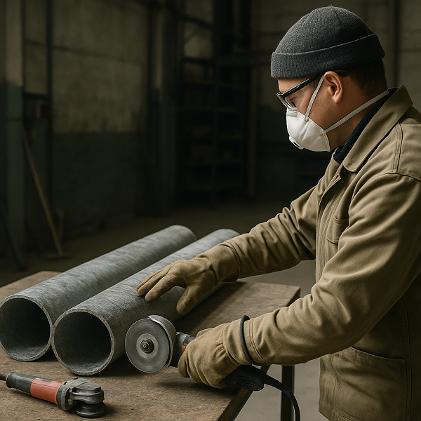 Резка асбестоцементных труб